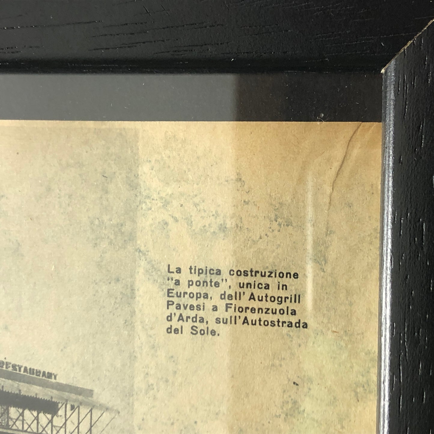 Autogrill Pavesi, Pubblicità Anno 1960 Autogrill Pavesi Fiorenzuola d'Arda e Lainate con Didascalia in Italiano