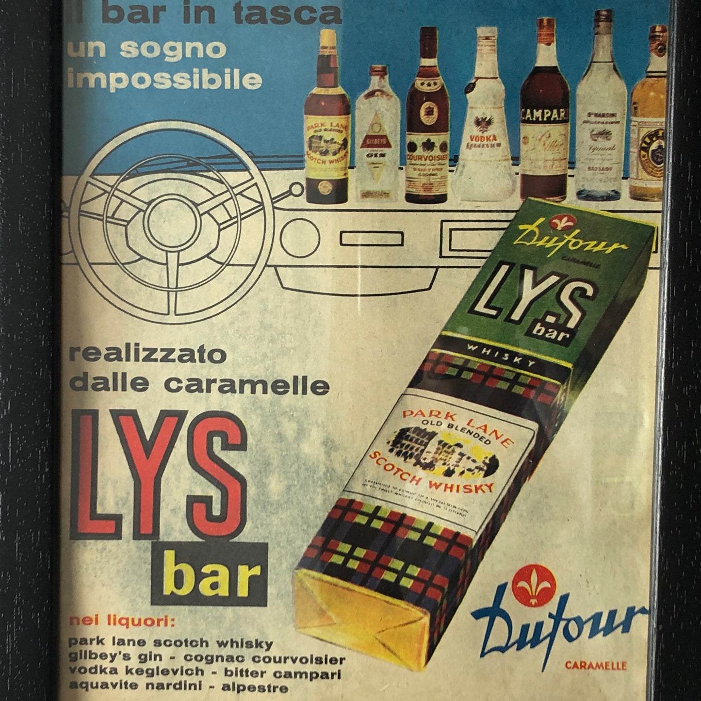 Dufour, Print in 1960 Magazine Advertising Candy LYS Bar Made by Studio Dalla Costa
