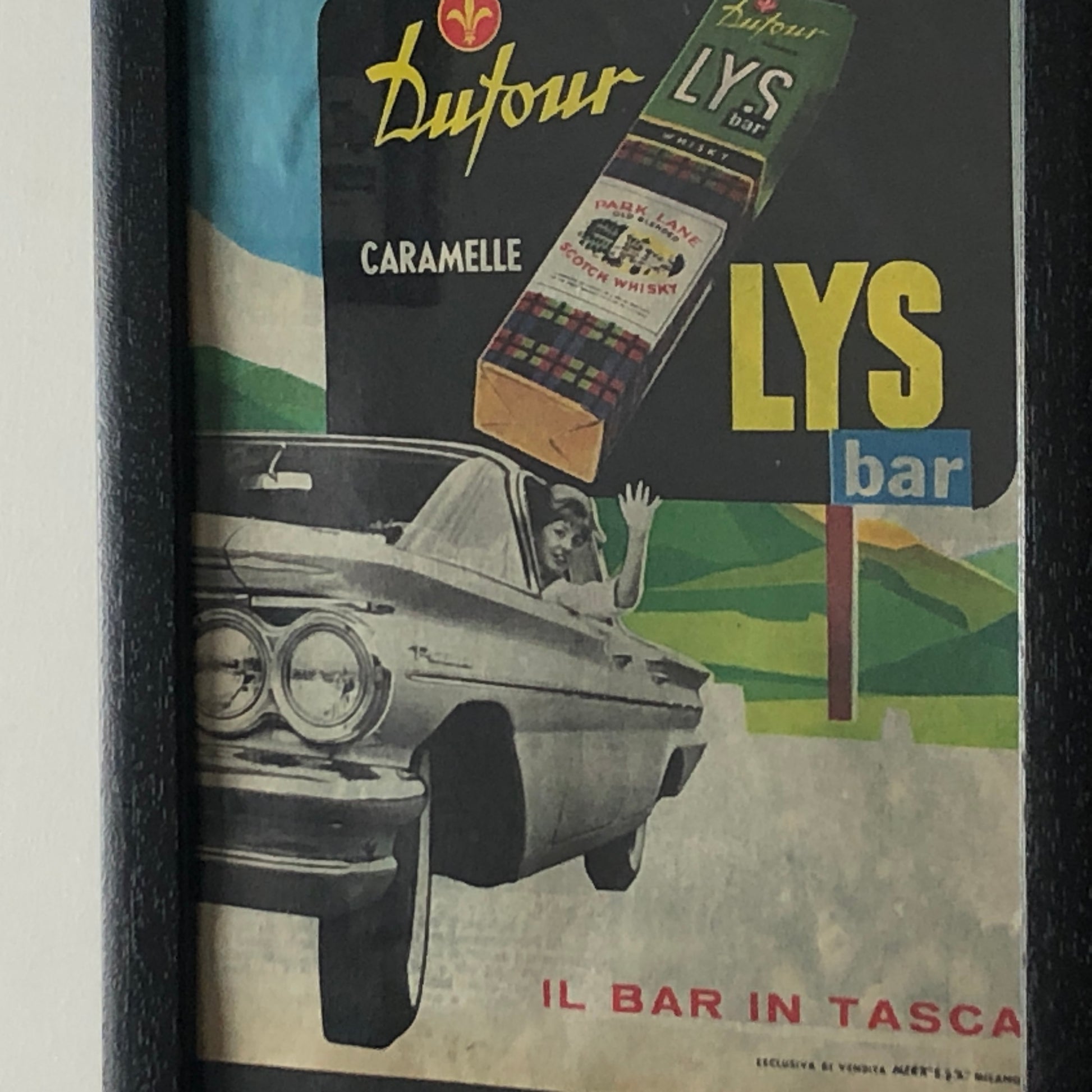 Dufour, Pubblicità Anno 1960 Caramelle LYS Bar Disegnata dallo Studio Dalla Costa - Raggi's Collectibles' Automotive Art