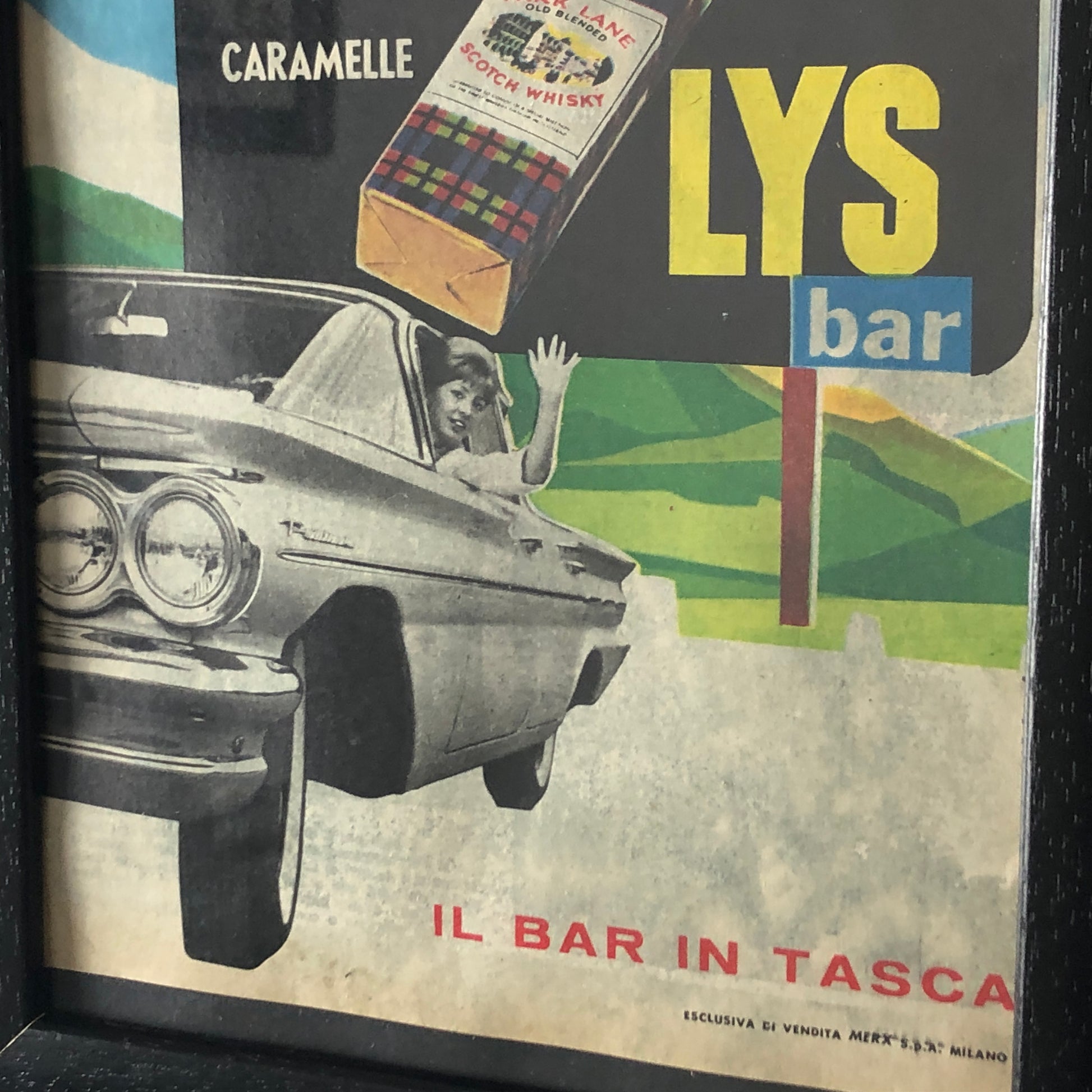 Dufour, Pubblicità Anno 1960 Caramelle LYS Bar Disegnata dallo Studio Dalla Costa - Raggi's Collectibles' Automotive Art