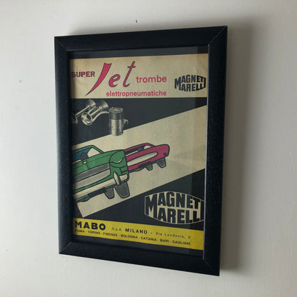 Magneti Marelli, Pubblicità Anno 1960 Magneti Marelli Super Jet Trombe Elettropneumatiche Disegnata dallo Studio Dalla Costa. - Raggi's Collectibles' Automotive Art