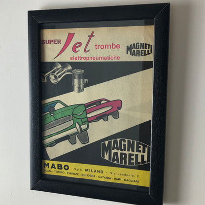 Magneti Marelli, Pubblicità Anno 1960 Magneti Marelli Super Jet Trombe Elettropneumatiche Disegnata dallo Studio Dalla Costa. - Raggi's Collectibles' Automotive Art