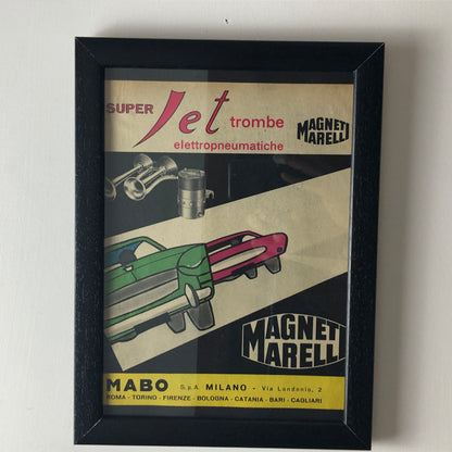 Magneti Marelli, Pubblicità Anno 1960 Magneti Marelli Super Jet Trombe Elettropneumatiche Disegnata dallo Studio Dalla Costa. - Raggi's Collectibles' Automotive Art