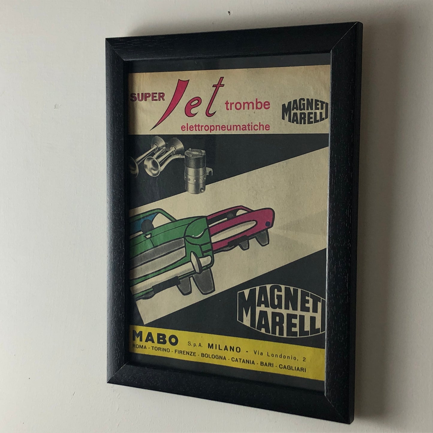Magneti Marelli, Pubblicità Anno 1960 Magneti Marelli Super Jet Trombe Elettropneumatiche Disegnata dallo Studio Dalla Costa.