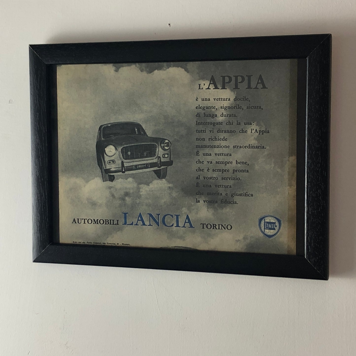 Lancia, Pubblicità Anno 1960 Fotografia Lancia Appia Primo Concorso Fotografico Lancia