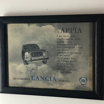 Lancia, Pubblicità Anno 1960 Fotografia Lancia Appia Primo Concorso Fotografico Lancia - Raggi's Collectibles' Automotive Art