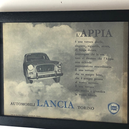 Lancia, Pubblicità Anno 1960 Fotografia Lancia Appia Primo Concorso Fotografico Lancia - Raggi's Collectibles' Automotive Art