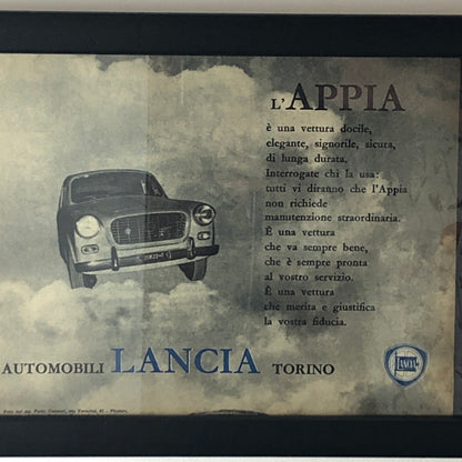 Lancia, Pubblicità Anno 1960 Fotografia Lancia Appia Primo Concorso Fotografico Lancia - Raggi's Collectibles' Automotive Art