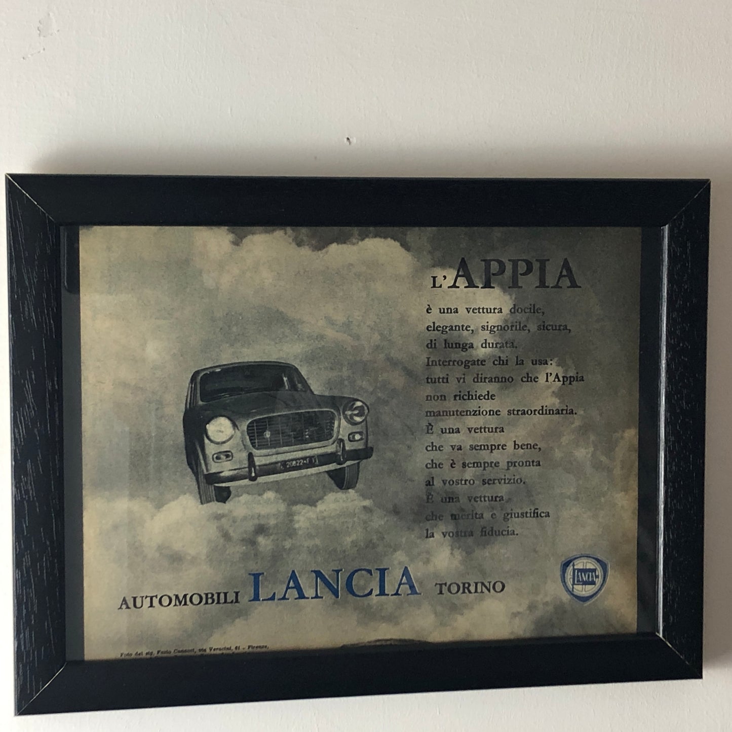 Lancia, Pubblicità Anno 1960 Fotografia Lancia Appia Primo Concorso Fotografico Lancia
