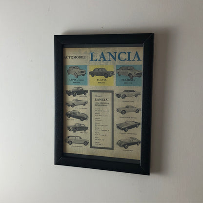 Lancia, Pubblicità Anno 1960 Gamma Lancia ed Elenco Filiali con Officina di Riparazioni - Raggi's Collectibles' Automotive Art