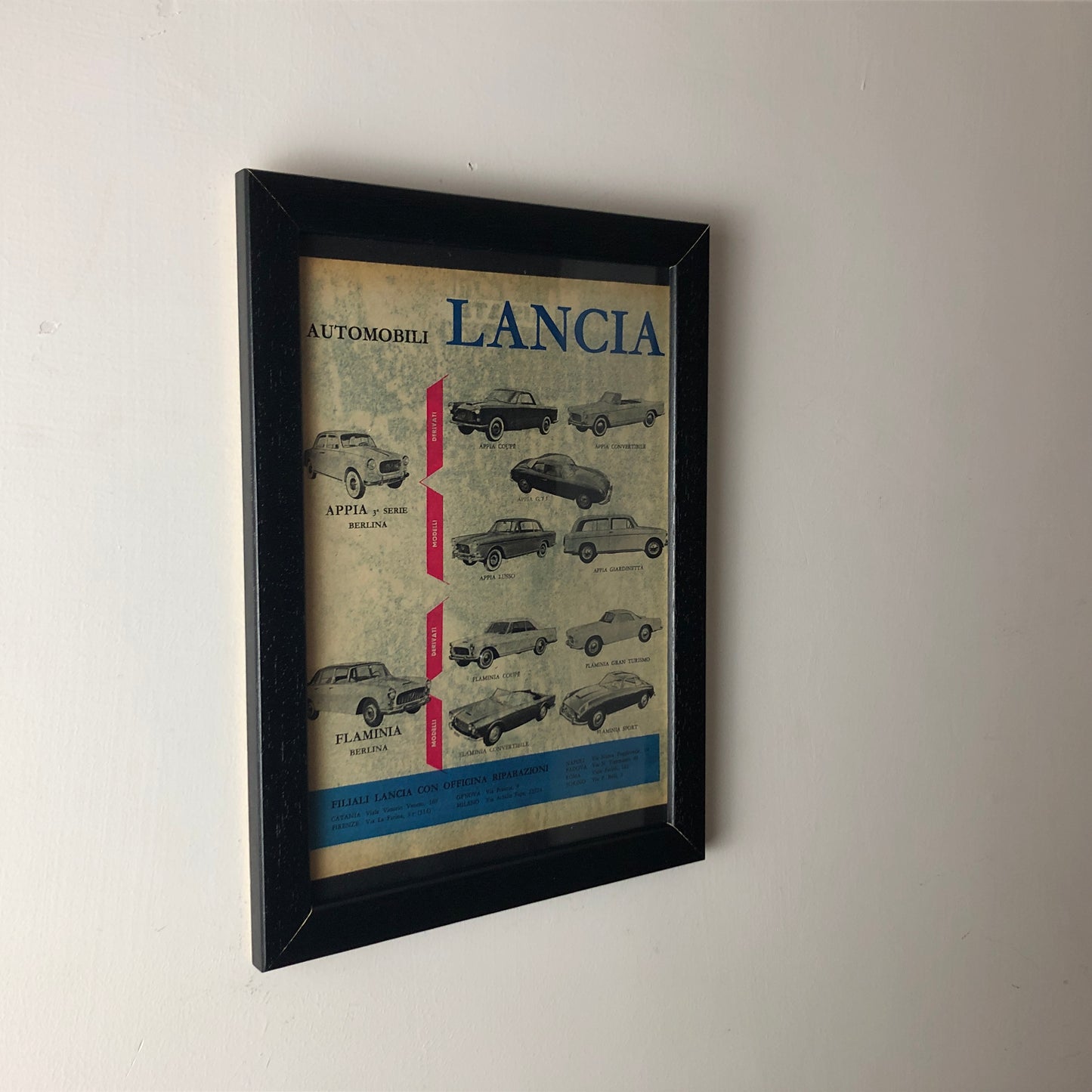 Lancia, Advertisement Year 1960 Lancia Range with Caption in Italian