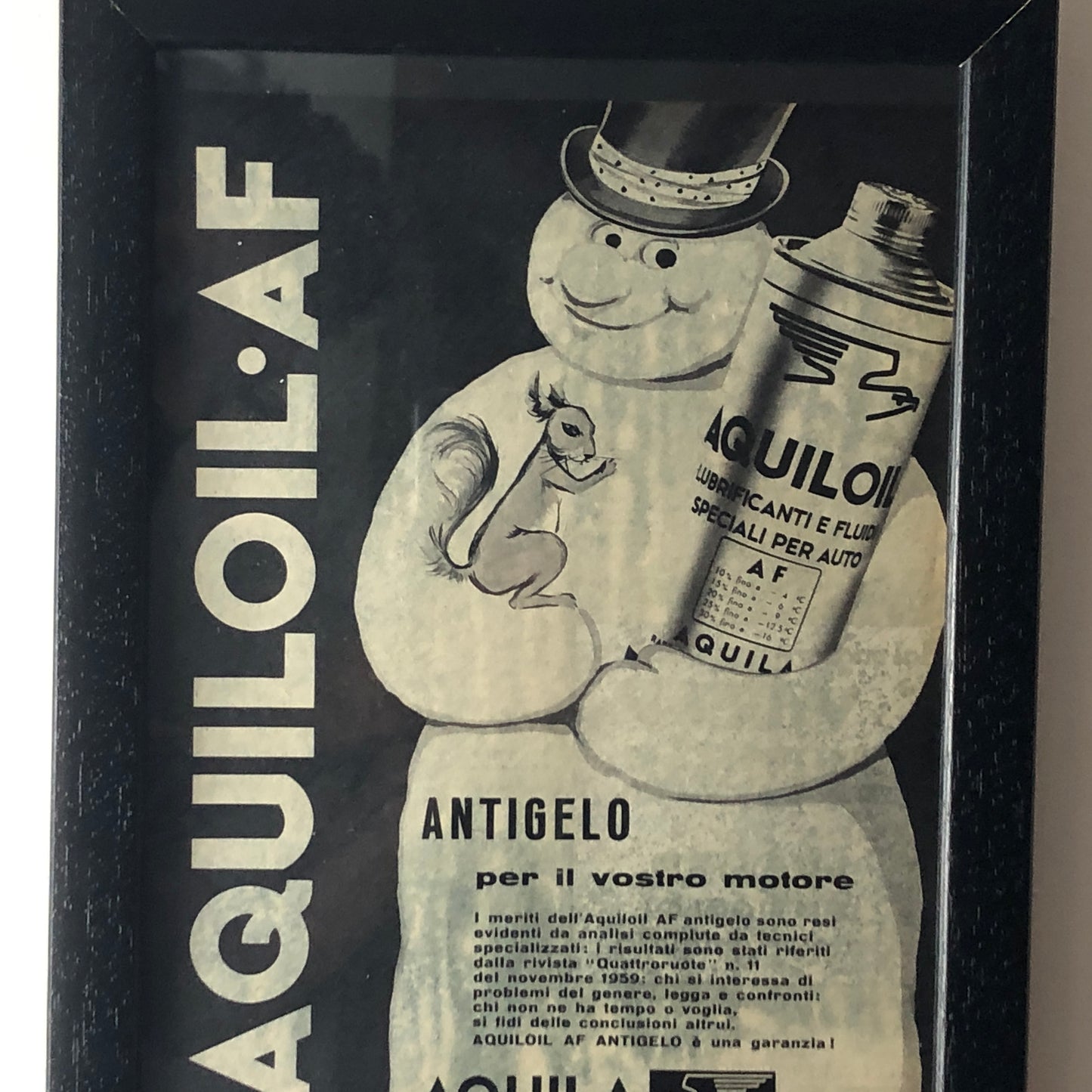 Aquila Raffineria Oli Minerali Trieste Pubblicità Anno 1960 Antigelo Aquiloil AF - Raggi's Collectibles' Automotive Art