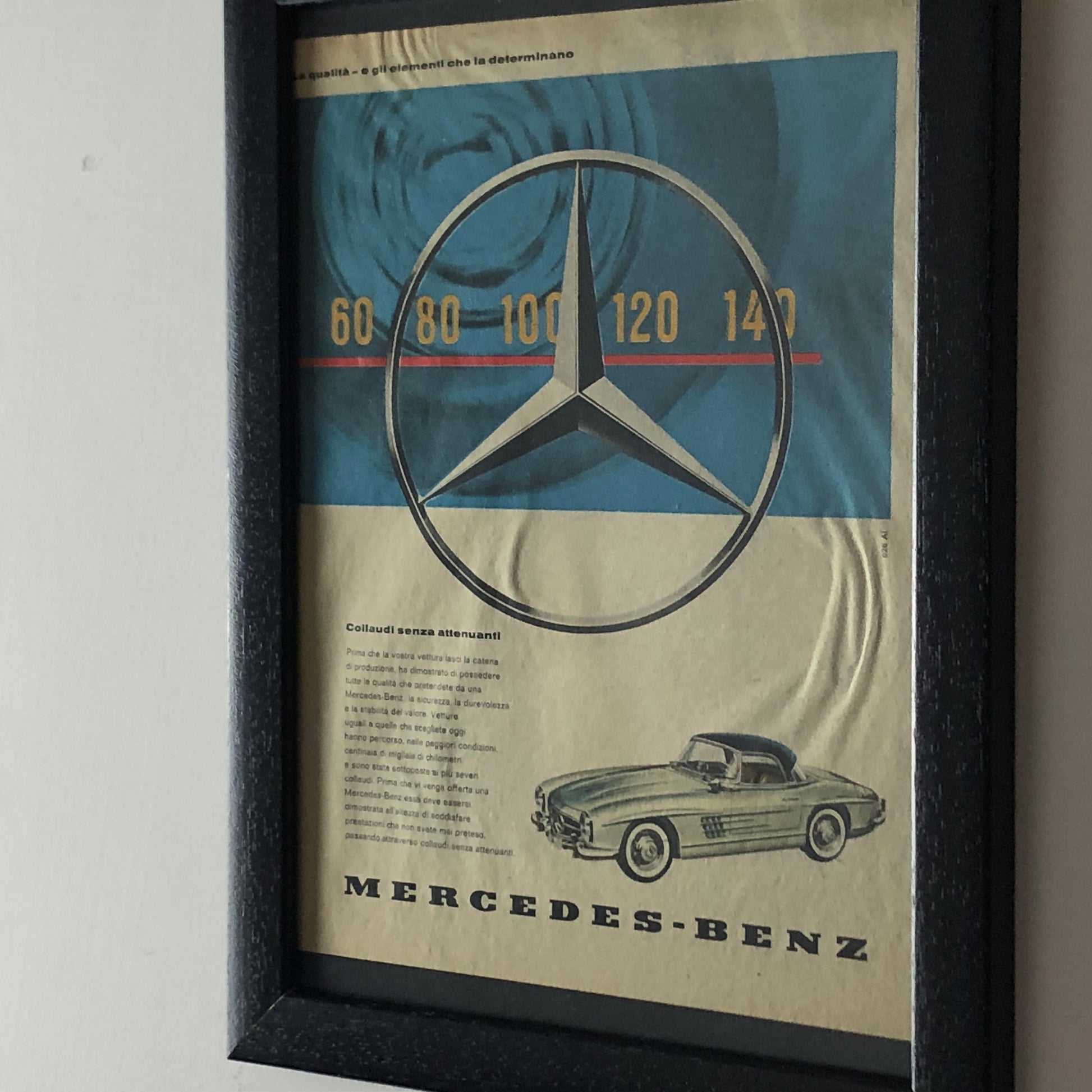 Mercedes-Benz Pubblicità Anno 1960 Mercedes-Benz Collaudi Senza Attenuanti - Raggi's Collectibles' Automotive Art