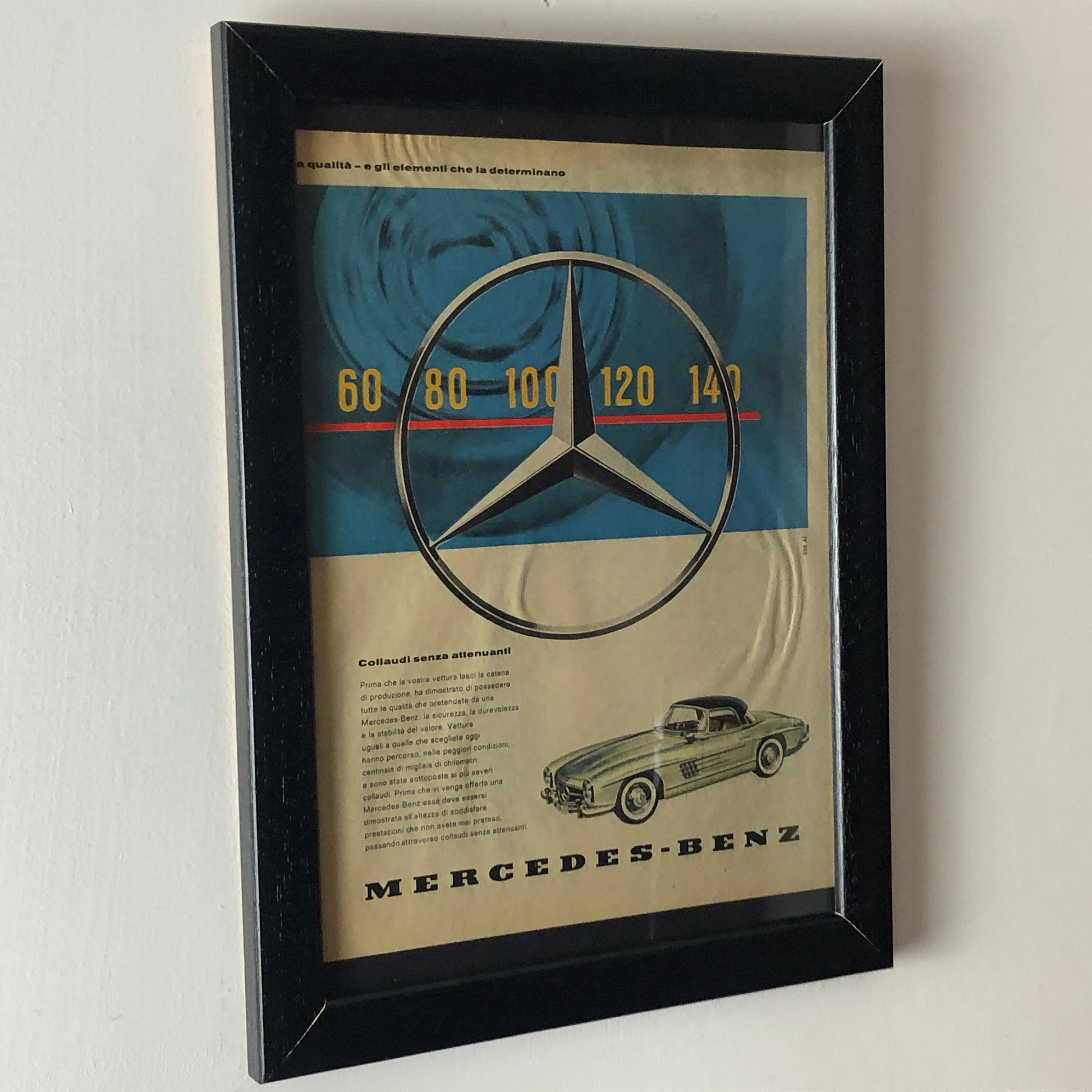 Mercedes-Benz Pubblicità Anno 1960 Mercedes-Benz Collaudi Senza Attenuanti - Raggi's Collectibles' Automotive Art