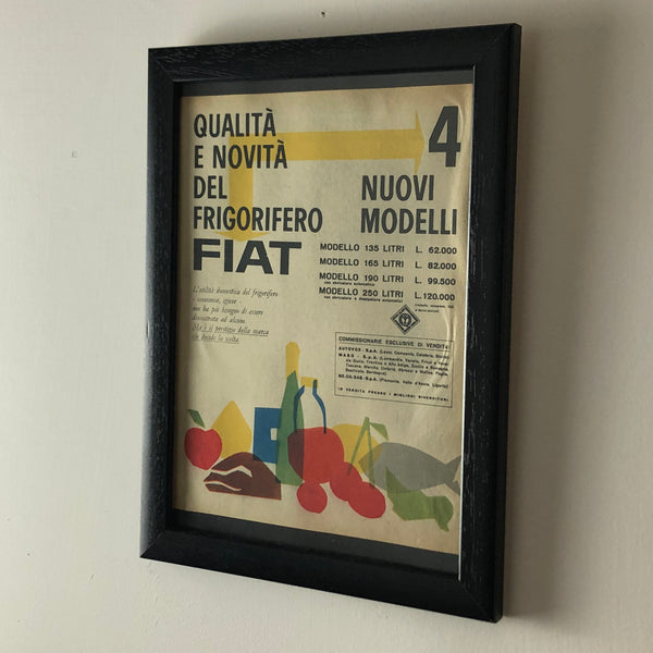 Fiat, 1960 Advertisement  FIAT Refrigerator Range with Price List and Italian Caption