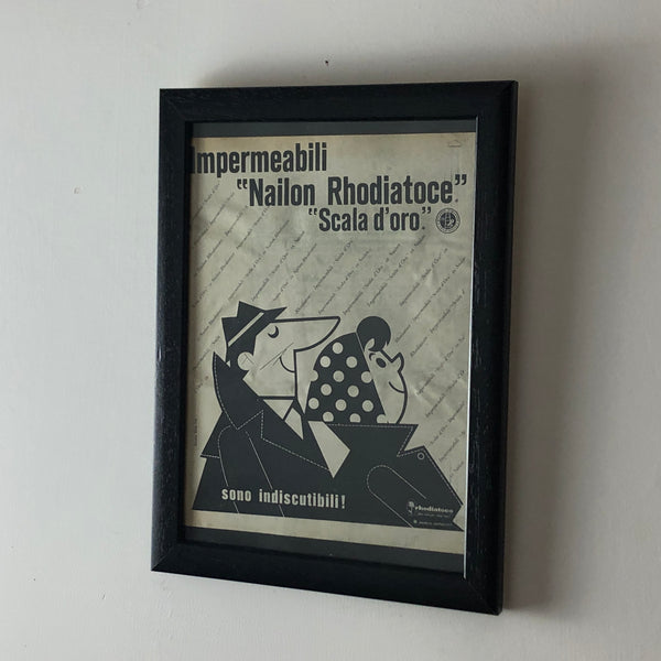 Rhodiatoce, Pubblicità Anno 1960 Impermeabili Nailon Rhodiatoce Scala d'Oro