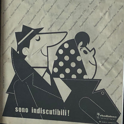 Rhodiatoce, Pubblicità Anno 1960 Impermeabili Nailon Rhodiatoce Scala d'Oro - Raggi's Collectibles' Automotive Art