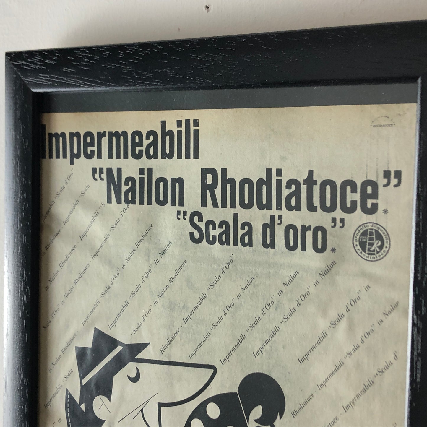 Rhodiatoce, Pubblicità Anno 1960 Impermeabili Nailon Rhodiatoce Scala d'Oro