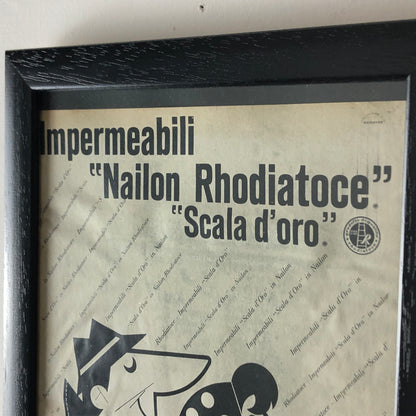 Rhodiatoce, Pubblicità Anno 1960 Impermeabili Nailon Rhodiatoce Scala d'Oro - Raggi's Collectibles' Automotive Art