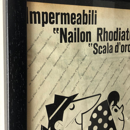 Rhodiatoce, Pubblicità Anno 1960 Impermeabili Nailon Rhodiatoce Scala d'Oro - Raggi's Collectibles' Automotive Art