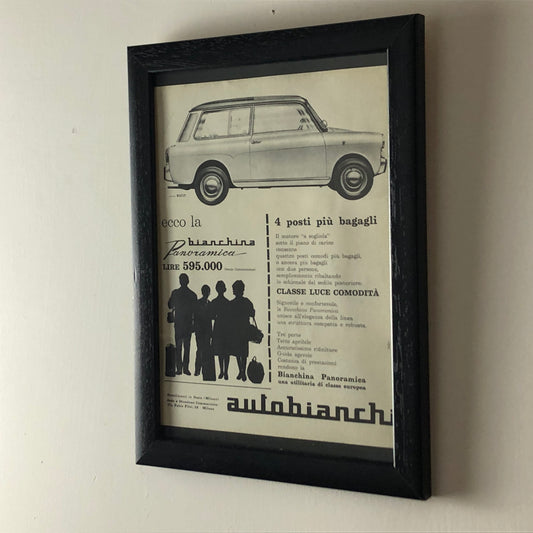 Autobianchi, Pubblicità Anno 1960 Autobianchi Bianchina con Listino Prezzi - Raggi's Collectibles' Automotive Art