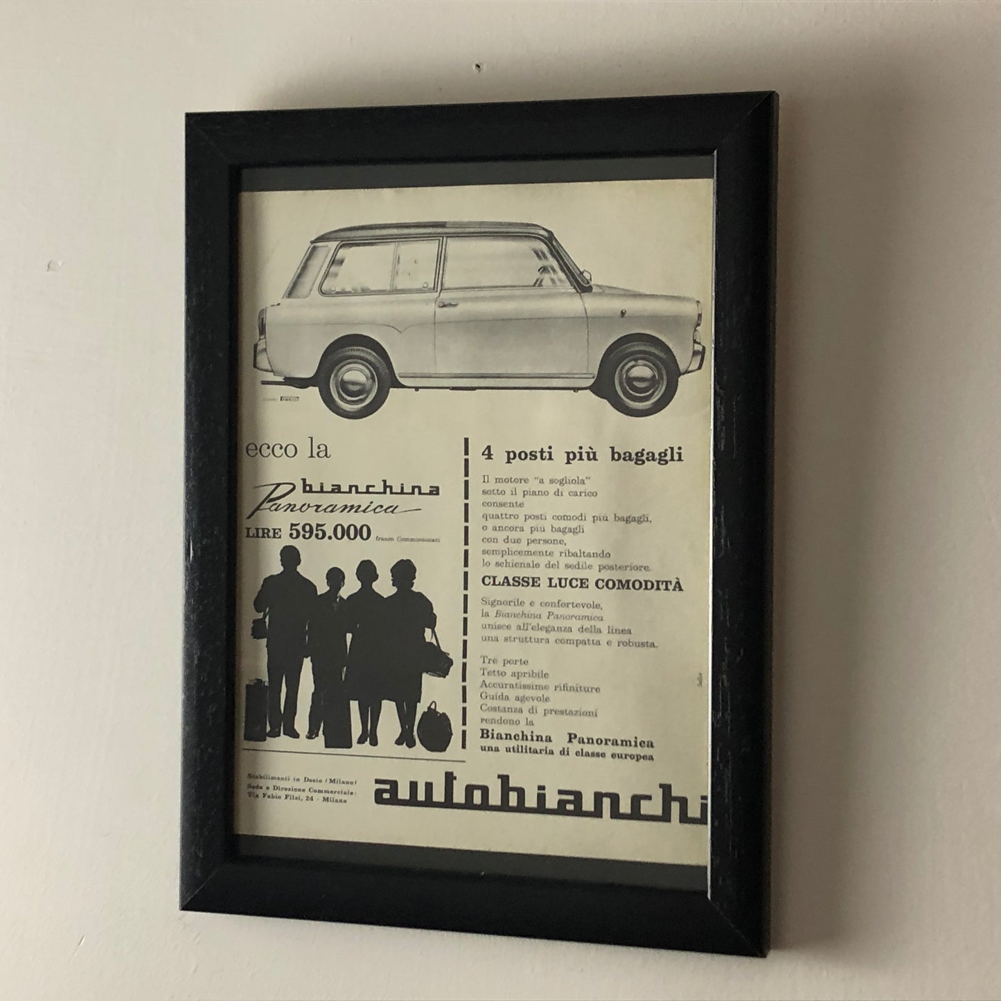 Autobianchi, Advertising Year 1960 Autobianchi Bianchina with Price List