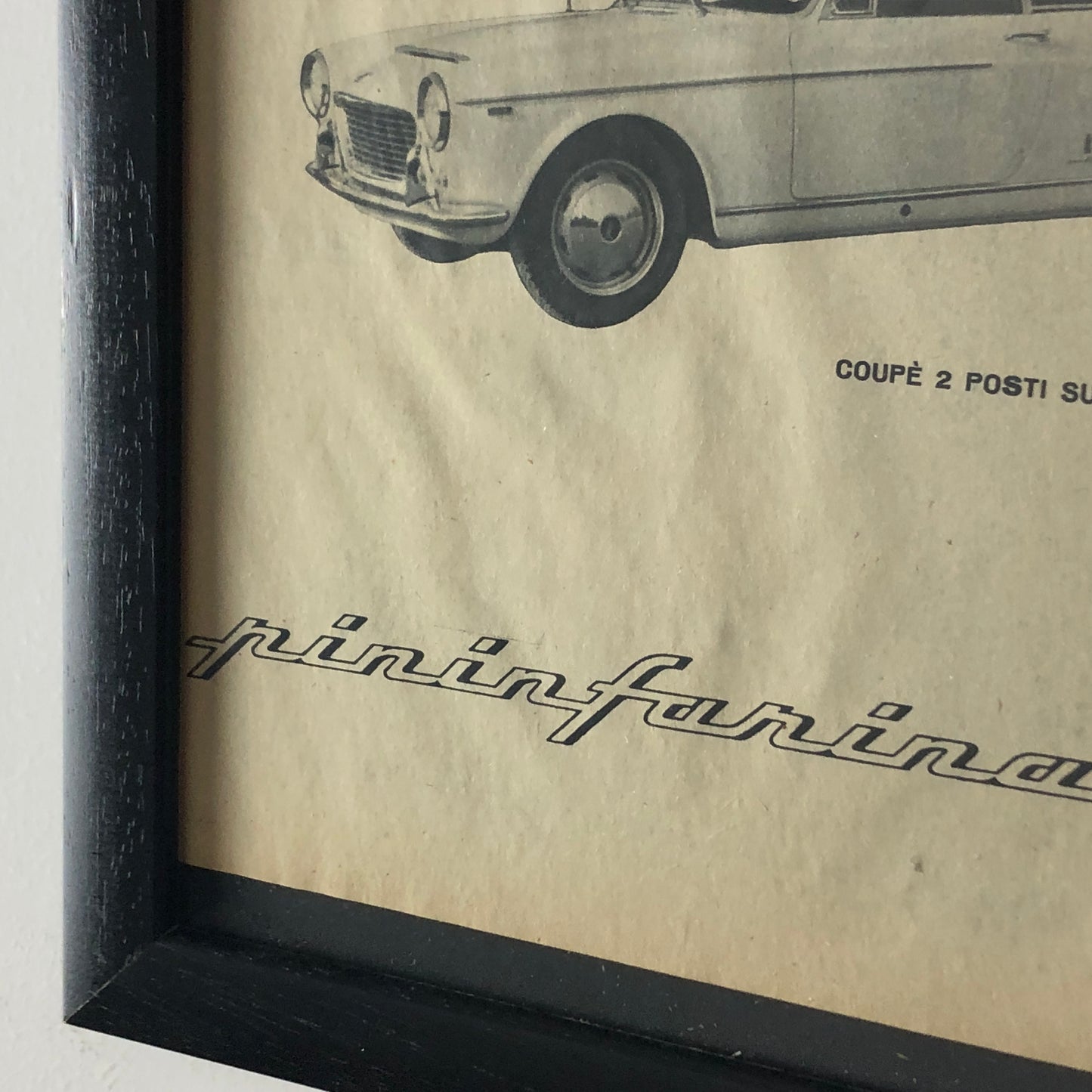 Pininfarina, Pubblicità Anno 1960 Coupé 2 Posti Pininfarina su Telaio Fiat 1500