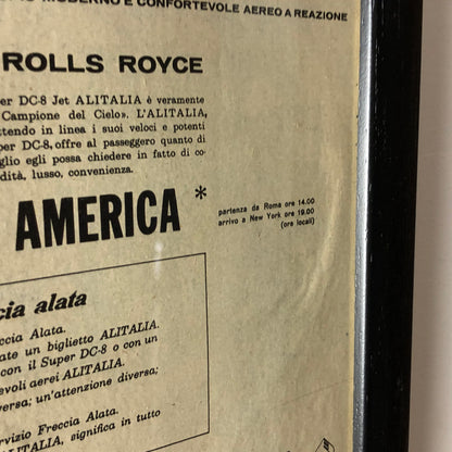 Alitalia, Pubblicità Anno 1960 Alitalia Super DC-8 Jet con Motori Rolls-Royce - Raggi's Collectibles' Automotive Art