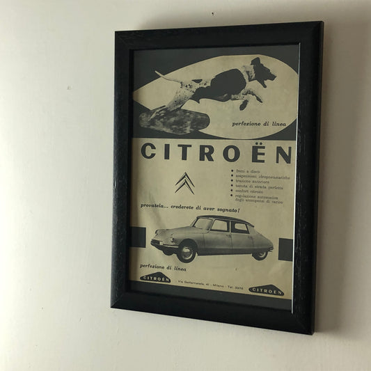 Citroën, Pubblicità Anno 1960 Citroën DS con Didascalia in Italiano - Raggi's Collectibles' Automotive Art