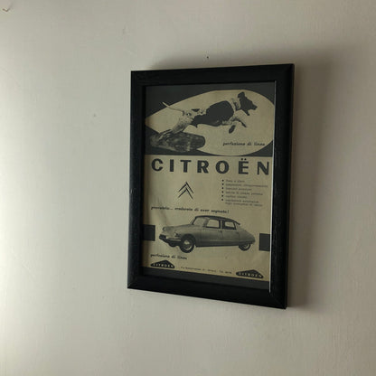 Citroën, Pubblicità Anno 1960 Citroën DS con Didascalia in Italiano - Raggi's Collectibles' Automotive Art