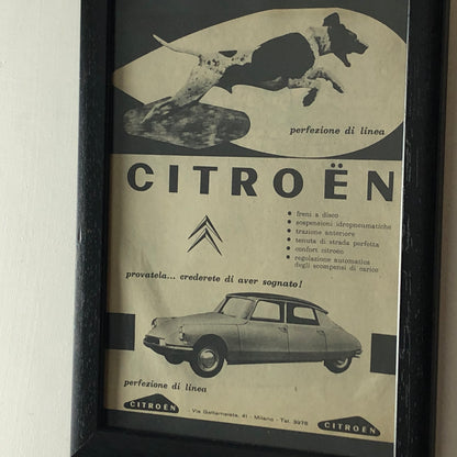 Citroën, Pubblicità Anno 1960 Citroën DS con Didascalia in Italiano - Raggi's Collectibles' Automotive Art