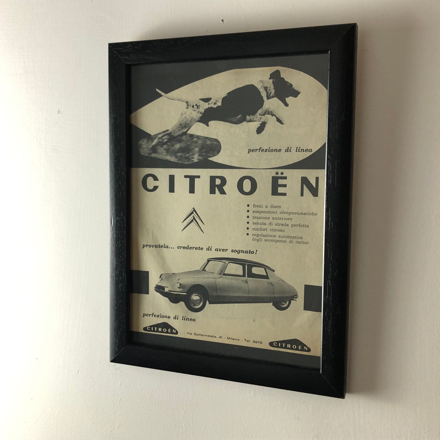 Citroën, Pubblicità Anno 1960 Citroën DS con Didascalia in Italiano