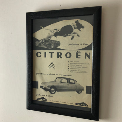 Citroën, Pubblicità Anno 1960 Citroën DS con Didascalia in Italiano - Raggi's Collectibles' Automotive Art