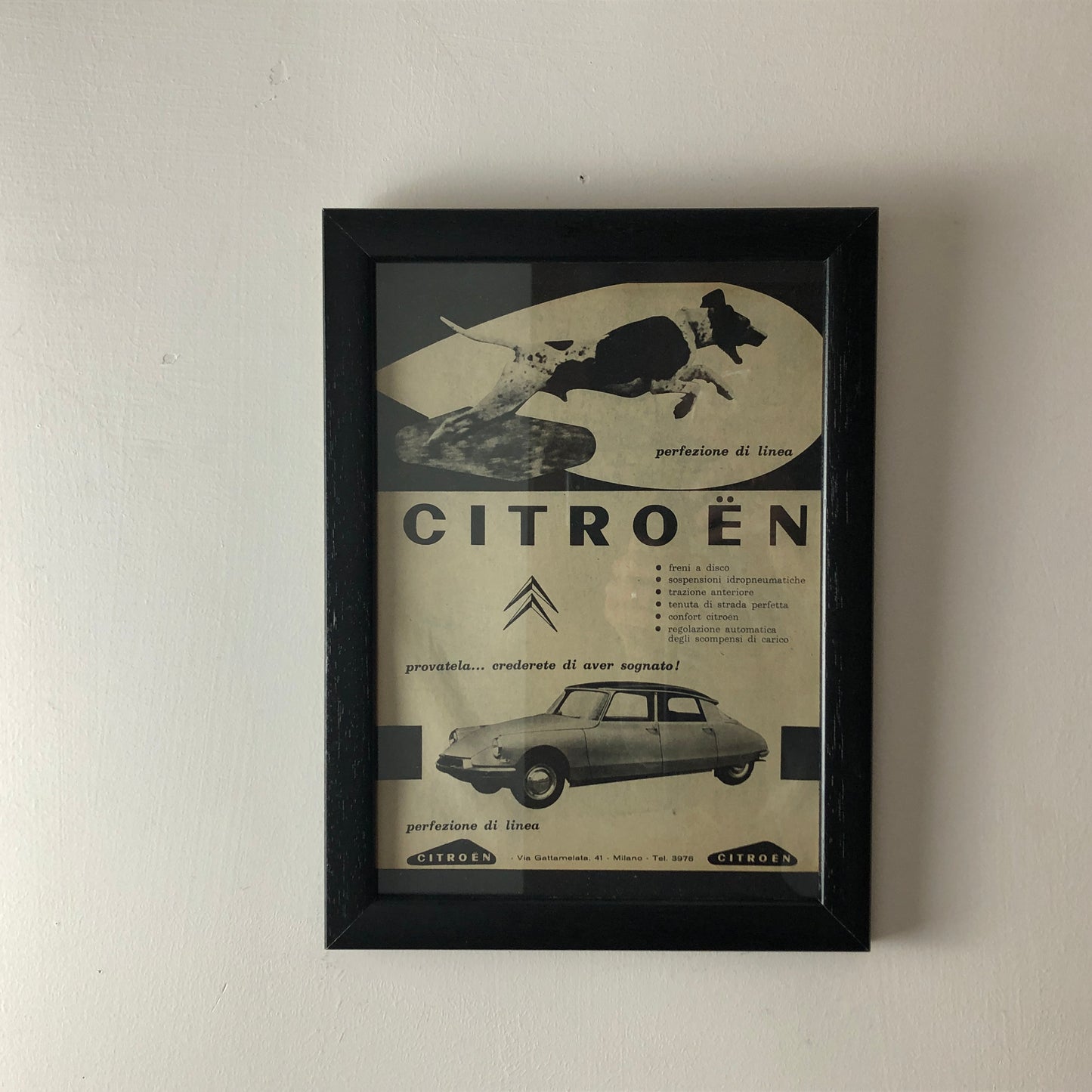 Citroën, Advertisement Year 1960 Citroën DS with Caption in Italian