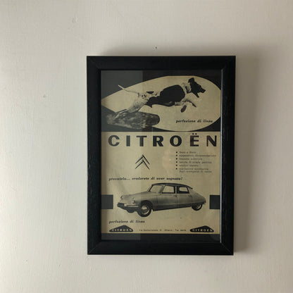 Citroën, Pubblicità Anno 1960 Citroën DS con Didascalia in Italiano - Raggi's Collectibles' Automotive Art