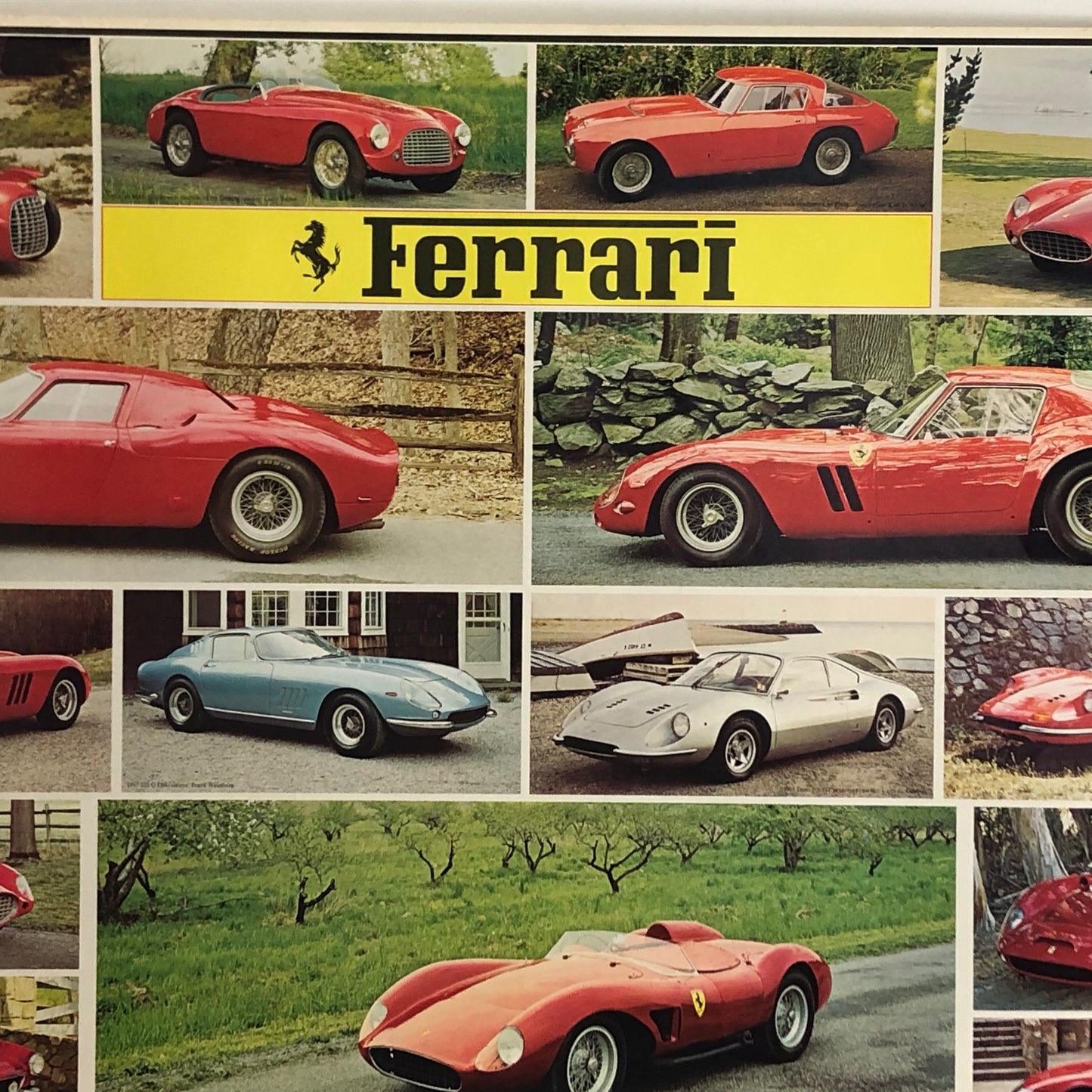 Ferrari Poster Ferrari Club of America Anni 70 con Didascalia in Inglese