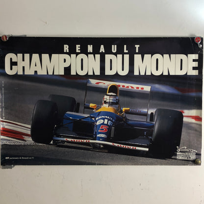 Renault Williams F1 Poster Renault Champion Du Monde F1 1992 Nigel Mansell - Raggi's Collectibles' Automotive Art