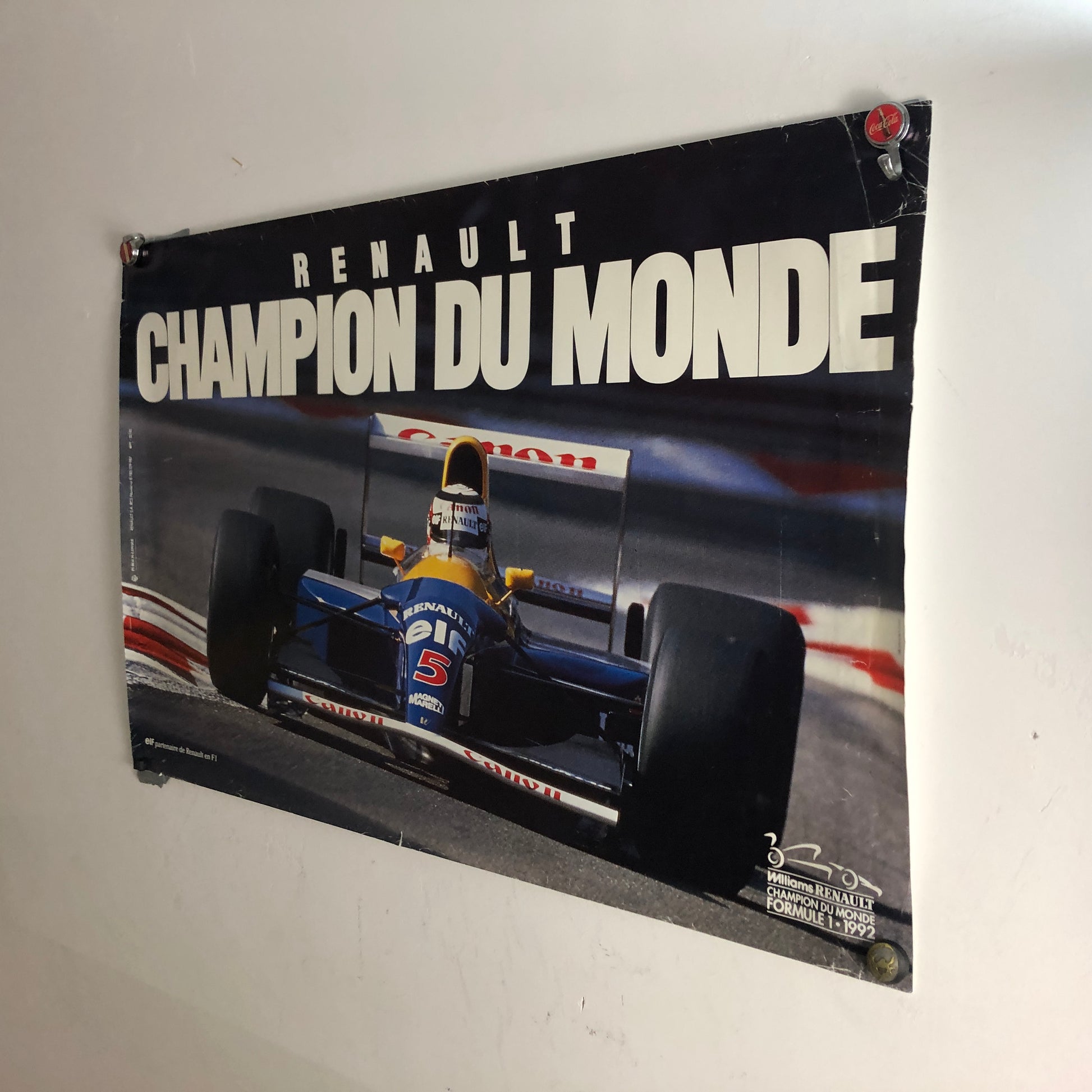 Renault Williams F1 Poster Renault Champion Du Monde F1 1992 Nigel Mansell - Raggi's Collectibles' Automotive Art