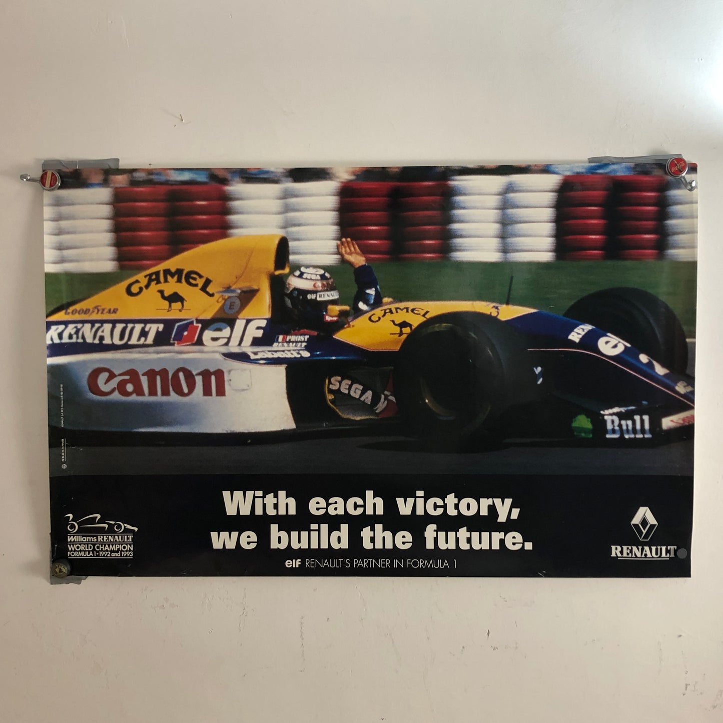 Renault Williams F1 Poster With Each Victory We Built the Future World Champion 1992 1993 Alain Prost