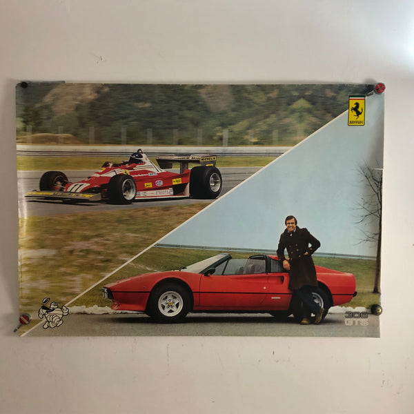 Ferrari, Poster Ferrari 308 GTS and Carlos Reutemann Made for Ferrari and Michelin in 1978