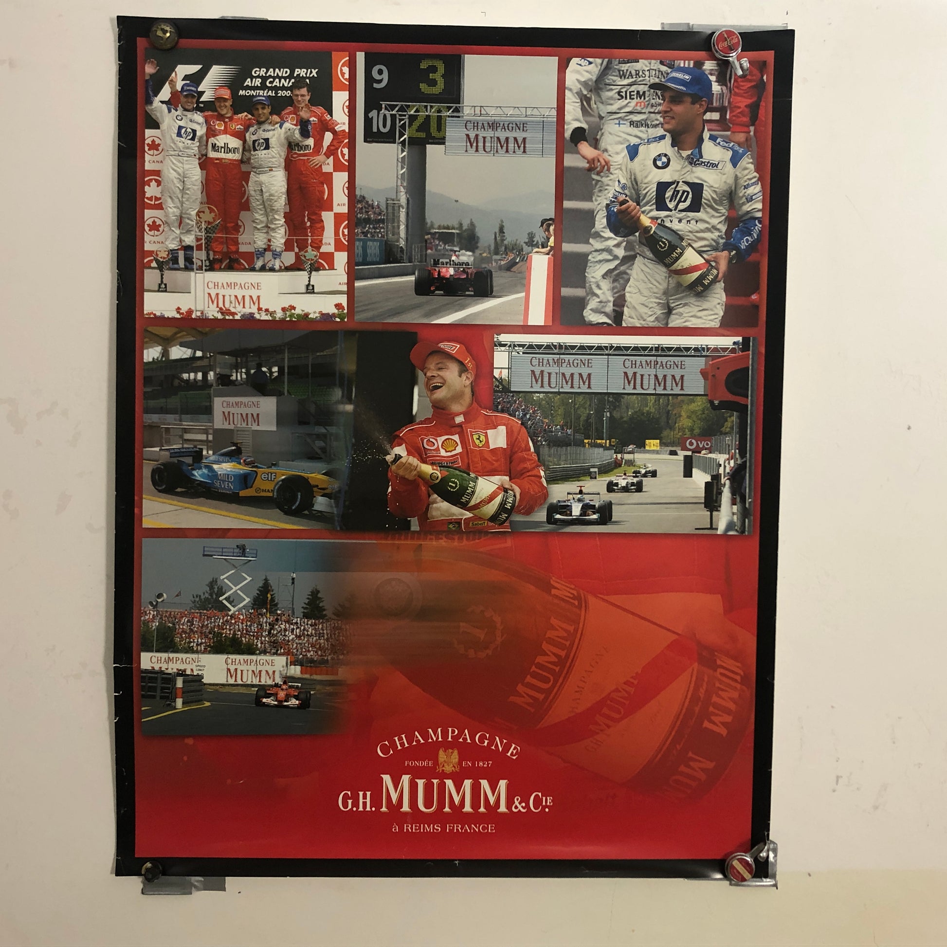 Champagne MUMM, Poster Stagione Formula 1 Anno 2003 con Michael Schumacher Ferrari - Raggi's Collectibles' Automotive Art