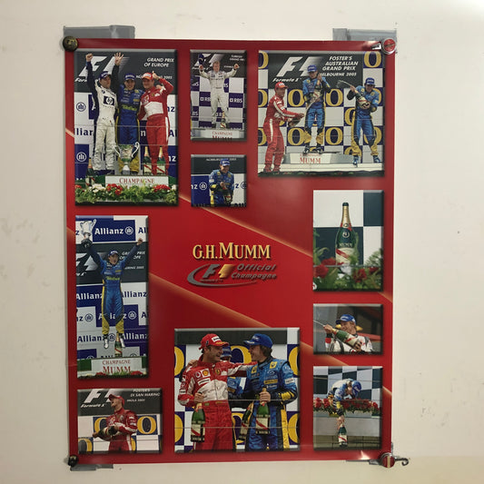 Champagne MUMM, Poster Stagione F1 Anno 2005 Primo Mondiale di Fernando Alonso Renault - Raggi's Collectibles' Automotive Art