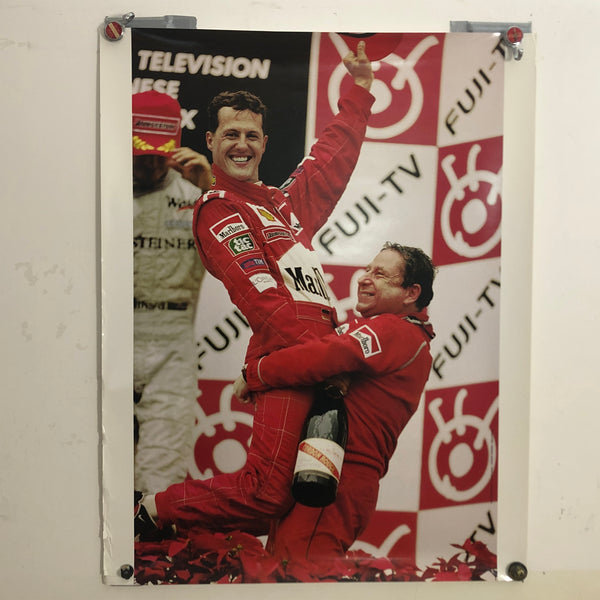 Champagne MUMM, Poster del Gran Premio di Suzuka Giappone 2000 Primo Mondiale di Michael Schumacher con Ferrari