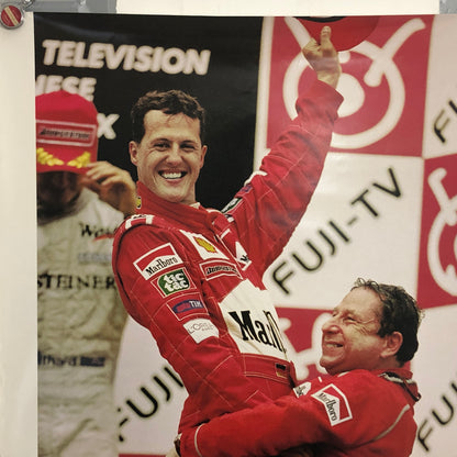 Champagne MUMM, Poster del Gran Premio di Suzuka Giappone 2000 Primo Mondiale di Michael Schumacher con Ferrari - Raggi's Collectibles' Automotive Art