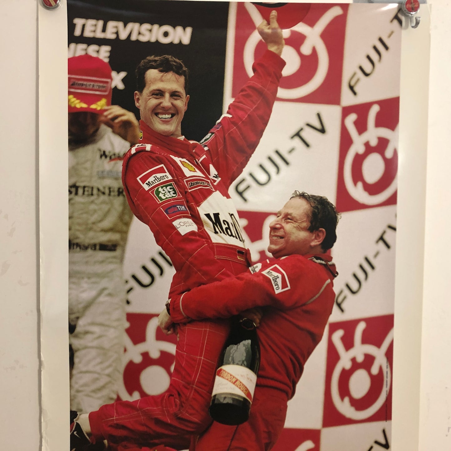 Champagne MUMM, Poster del Gran Premio di Suzuka Giappone 2000 Primo Mondiale di Michael Schumacher con Ferrari