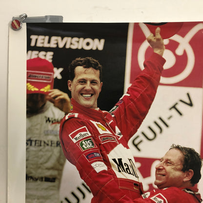 Champagne MUMM, Poster del Gran Premio di Suzuka Giappone 2000 Primo Mondiale di Michael Schumacher con Ferrari - Raggi's Collectibles' Automotive Art