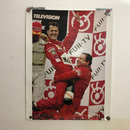 Champagne MUMM, Poster del Gran Premio di Suzuka Giappone 2000 Primo Mondiale di Michael Schumacher con Ferrari - Raggi's Collectibles' Automotive Art