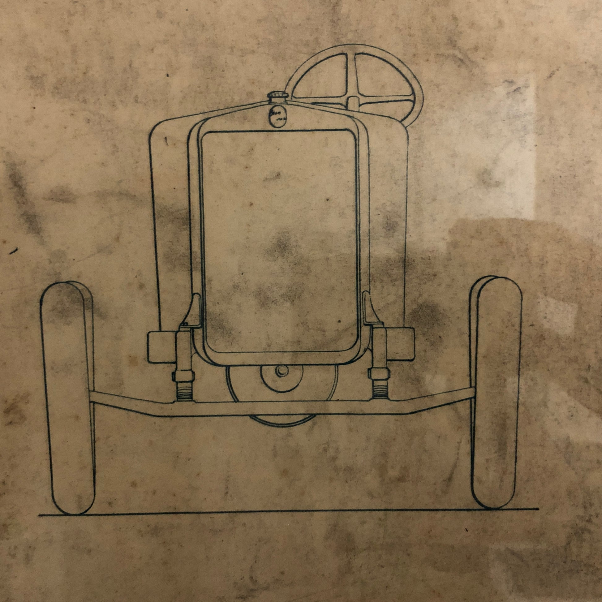 Jean Gras, Disegno Tecnico Telaio Tipo "B" Presentato al Salone dell'Automobile di Parigi del 1924. - Raggi's Collectibles' Automotive Art