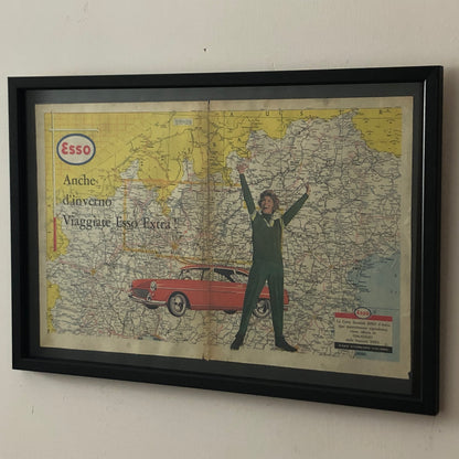 Esso Pubblicità Anno 1960 Viaggiare Sicuri anche in Inverno con Esso Extra - Raggi's Collectibles' Automotive Art