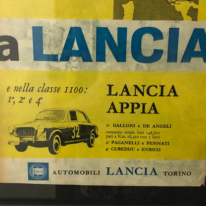 Lancia Pubblicità Anno 1959 Lancia Appia e Flaminia Vittoria Mobilgas Economy Run 59 - Raggi's Collectibles' Automotive Art